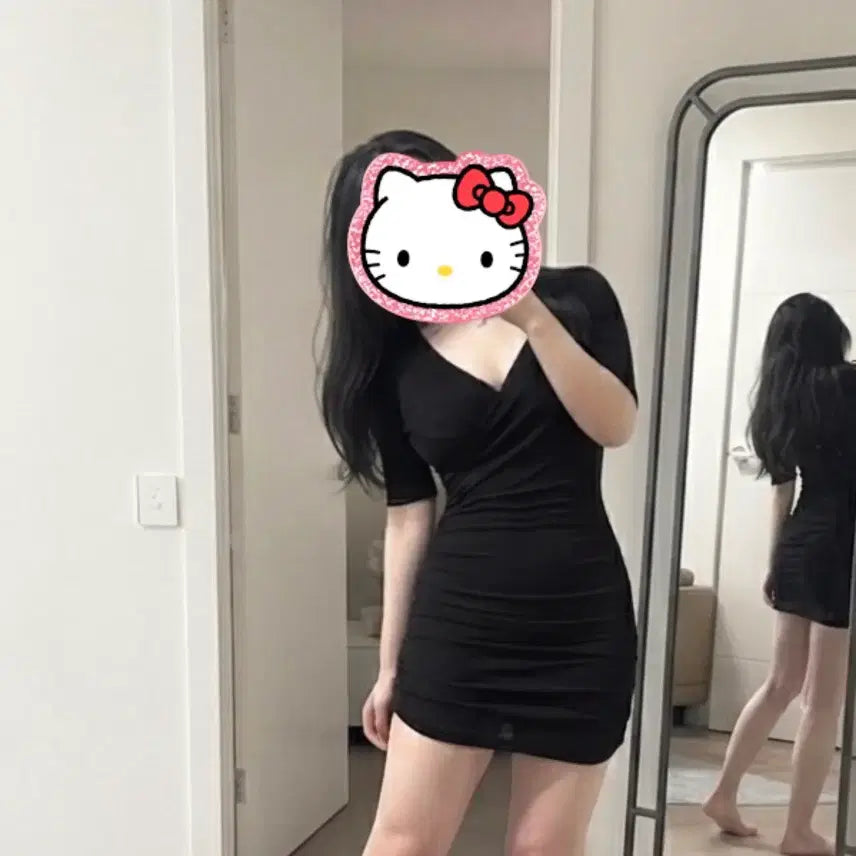 [BUNJANG] Black Dress Set (Used Panty Included) / 블랙원피스 세트 (중고팬티포함) 착샷O
