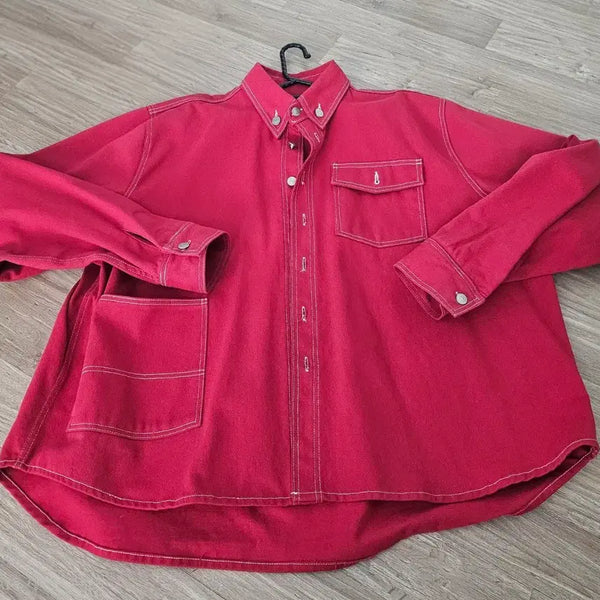 [BUNJANG] Stitch Oversized Shirt / 스티치 오버핏 남방