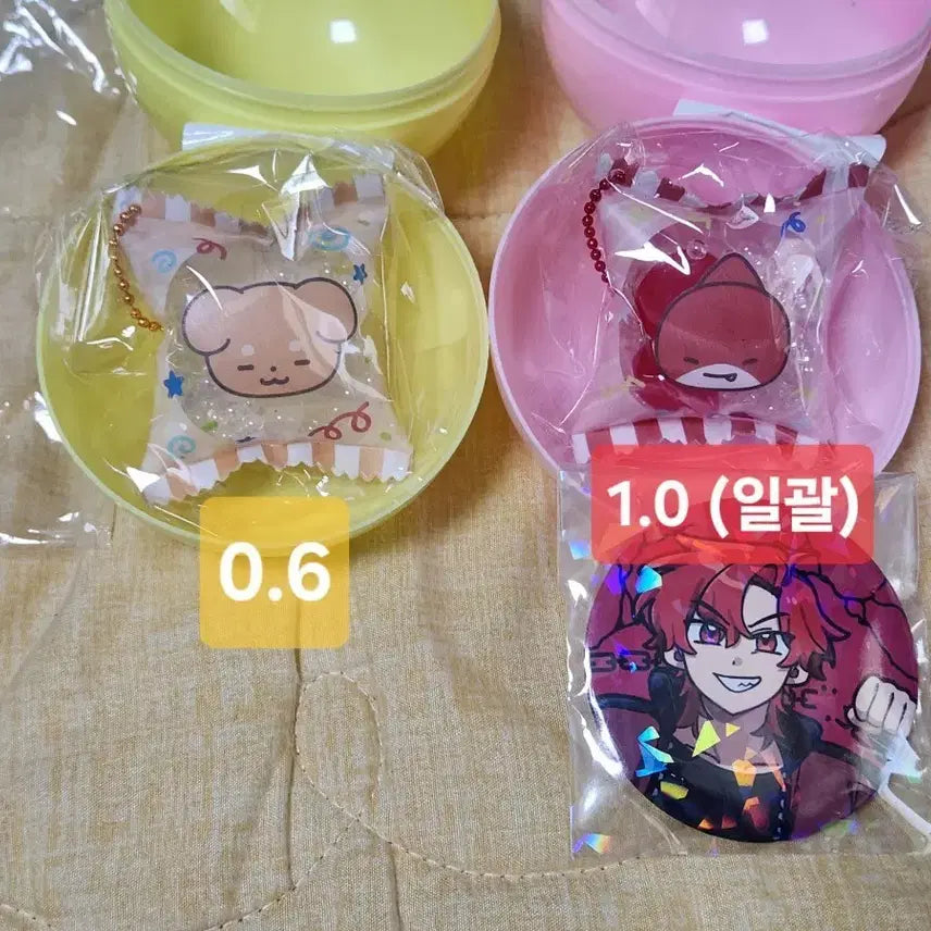 [BUNJANG] Pixelie Snack Bag Keyring & DukGae & RaDer Badges / [판매] 픽셀리 과자봉지 키링, 미수반 뱃지 덕개&라더