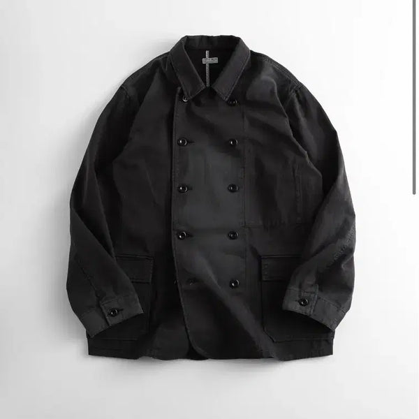 [BUNJANG] Behave Cotton Twill French DB Jacket Black / 비헤비어 코튼 트윌 프렌치 DB 자켓 블랙
