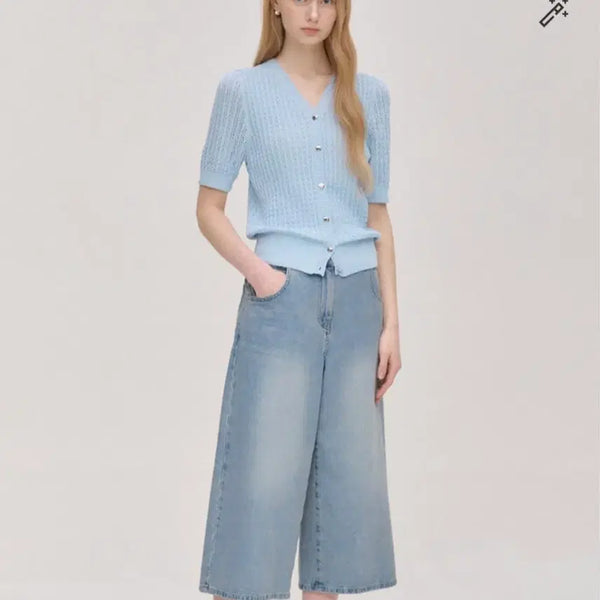 [BUNJANG] SJSJ Mid-Calf Crop Washed Denim Pants Size 61 / sjsj청바지 61사이즈
