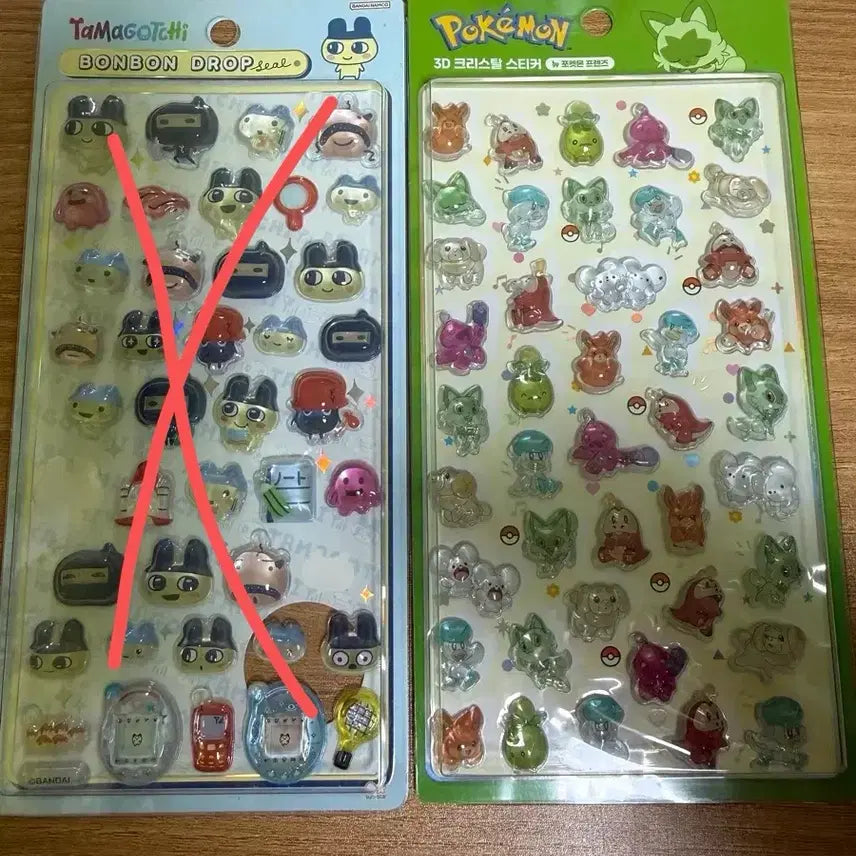 [BUNJANG] Tamagotchi Bonbon Drop & Pokemon 3D Crystal Stickers / 오늘만 0.25 0.35 )) 다마고치 봉봉드롭 포켓몬 3D 크리스탈 스티커 판매해요