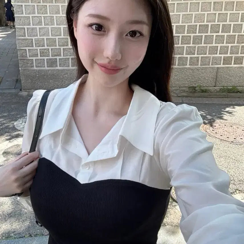 [BUNJANG] JURTEE V-neck Sleeveless Blouse - Summer Long Sleeve / [새옷]주르티 블라우스 하객룩 뷔스티에블라우스 여름긴팔 살안타