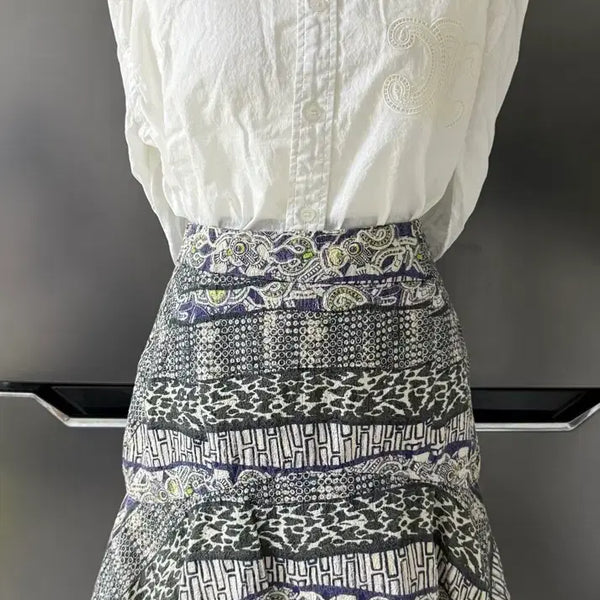 [BUNJANG] SJ.SJ Patterned Tiered Skirt / 한섬 SJ.SJ 패턴 캉캉 스커트