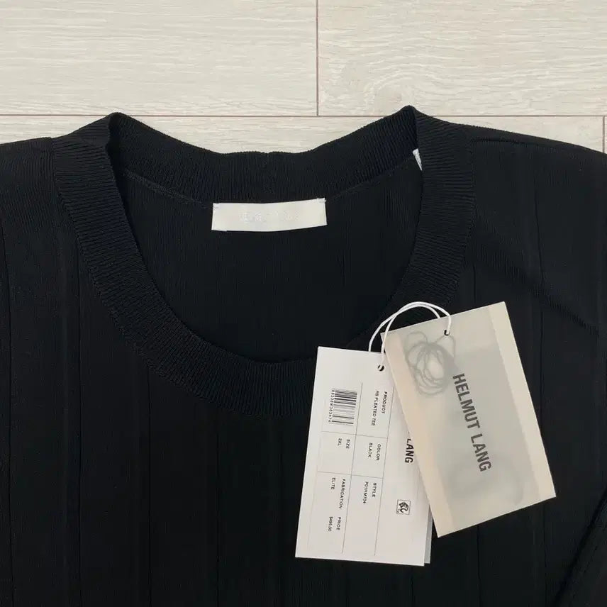 [BUNJANG] Helmut Lang Rib Pleated Tee 2XL Black / (새상품) 헬무트랭 (HELMUT LANG) RIB PLEATED TEE 2XL 블랙