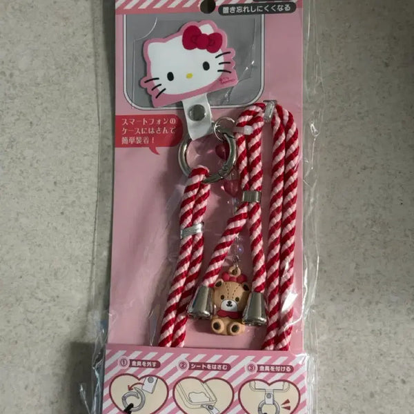 [BUNJANG] Sanrio Hello Kitty Lanyard Strap with Charm / 헬로키티 핸드폰 스트랩 팝니다
