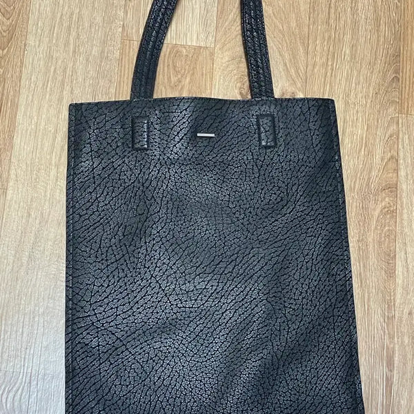 [BUNJANG] Solid Homme Real Leather Tote Bag Black / 솔리드옴므 리얼레더 블랙 토트백