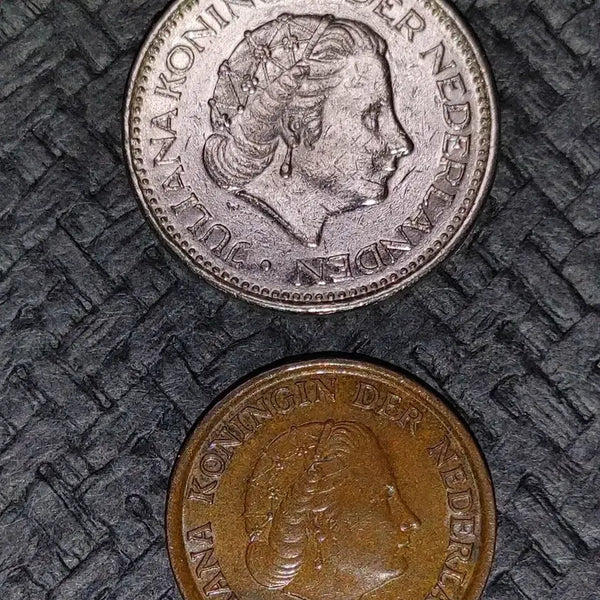 [BUNJANG] Netherlands 1 Gulden & 5 Cents Coin Set (1980) / 네덜랜드 옛 주화 2개 ('1980년 발행)