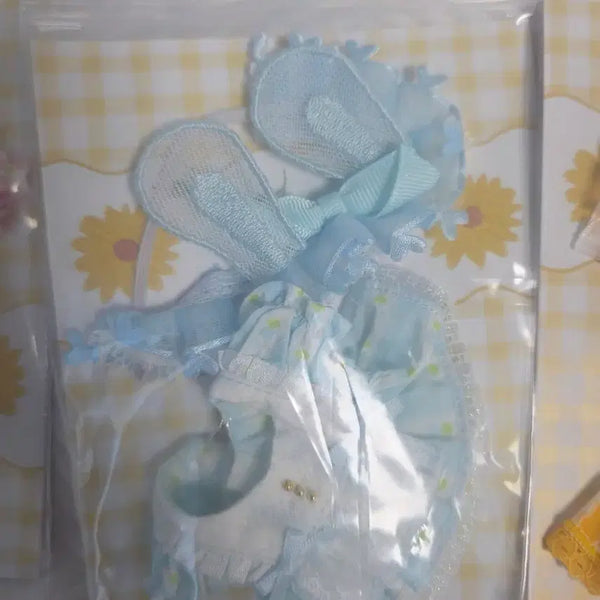 [BUNJANG] Bokdong Closet Pastel Blue 10cm Doll Clothes / [미사용] 복동이옷장 파스텔 블루 하늘색 10cm 인형 옷