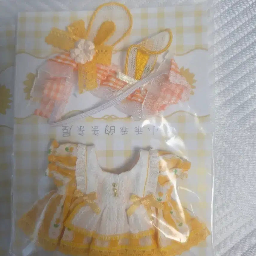 [BUNJANG] Bokdong's Closet Pastel Tangerine 10cm Doll Clothes Set / [미사용] 복동이옷장 파스텔 귤 10cm 인형 옷