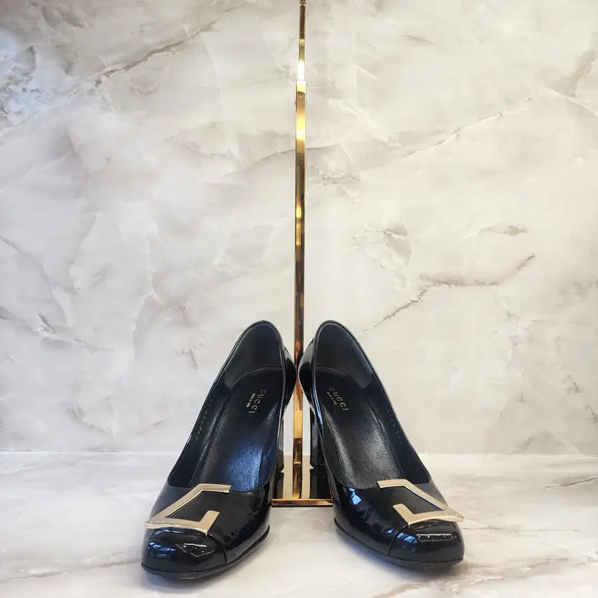 [BUNJANG] Gucci Patent Leather Black Heels / 구찌 페이던트 레더 블랙 힐