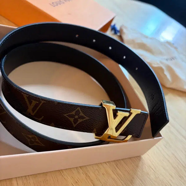 [BUNJANG] Louis Vuitton Monogram Belt Gold Buckle / 루이비통 모노그램 벨트 골드 버클