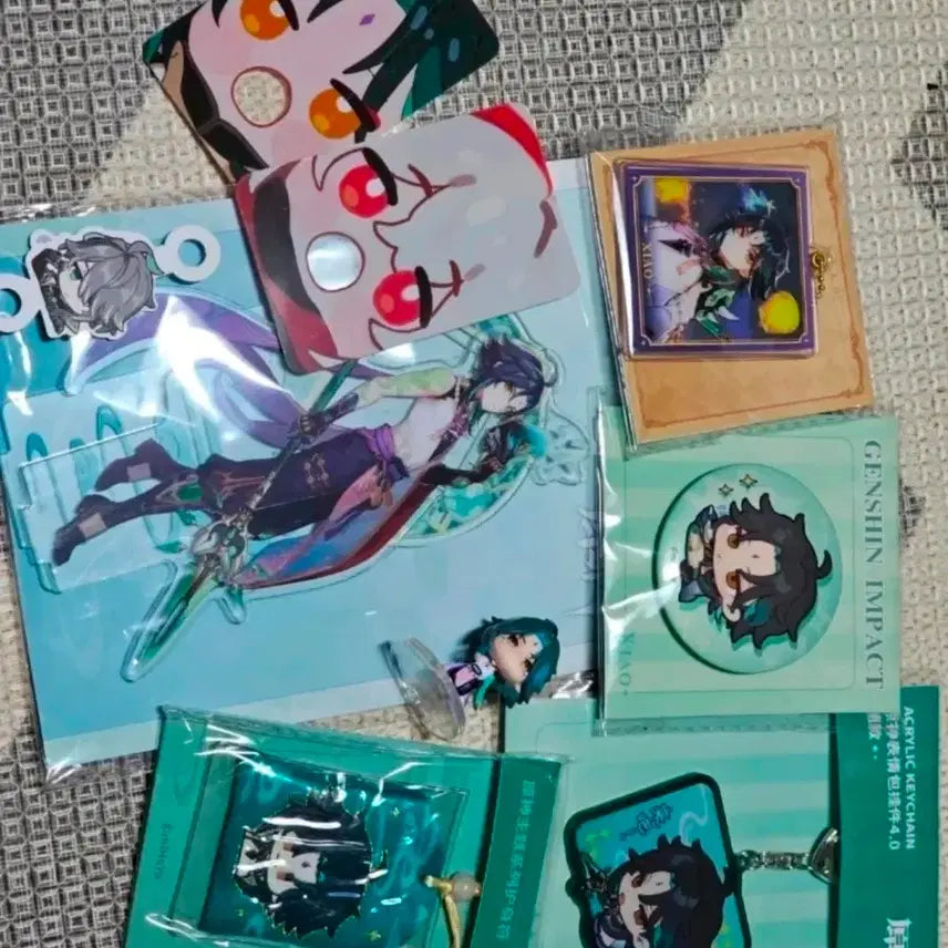 [BUNJANG] Genshin Impact Acrylic Keychain & Badge Bundle Set / 원신 아크릴 키링 뱃지 등 굿즈 일괄