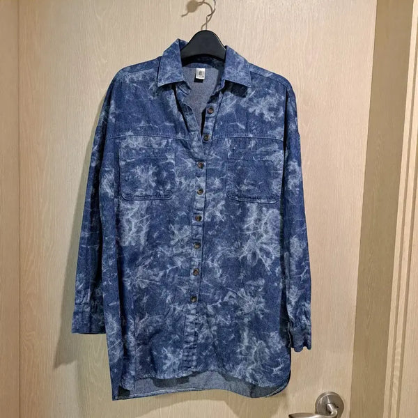[BUNJANG] Blue Denim Washed Shirt Size 77 / 청 데님 워싱 셔츠사이즈77