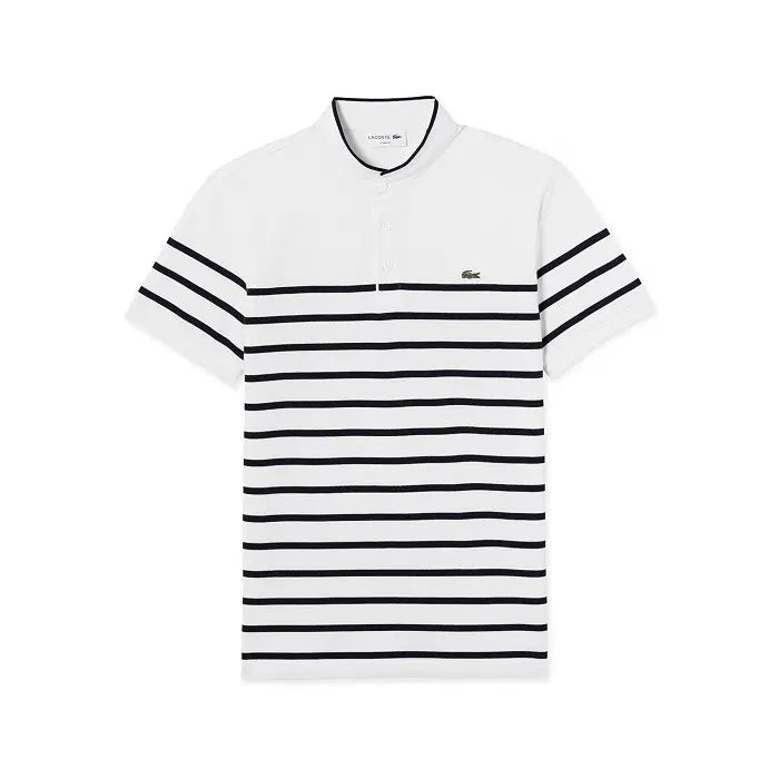 [BUNJANG] Lacoste White Henry Neck Short Sleeve Polo T-Shirt Size 95 / 라코스테 화이트 헨리넥 반팔 카라티 95