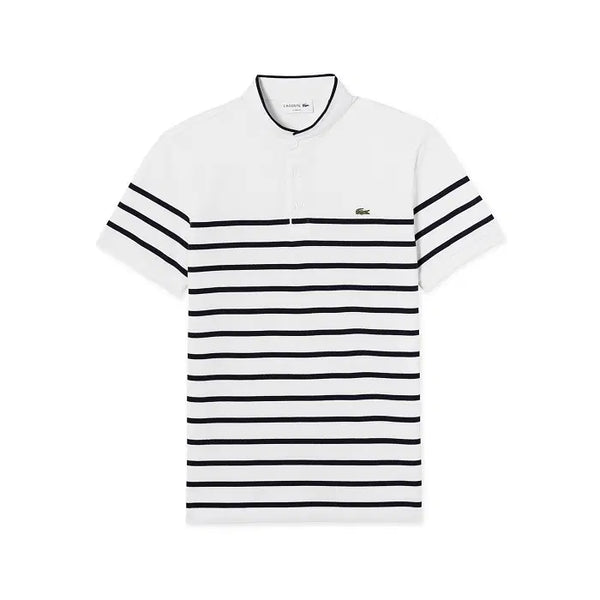 [BUNJANG] Lacoste White Henry Neck Short Sleeve Polo T-Shirt Size 95 / 라코스테 화이트 헨리넥 반팔 카라티 95