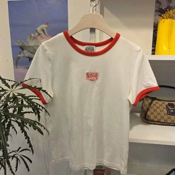 [BUNJANG] Marithe Francois Girbaud Red Ringer T-Shirt Short Sleeve / 마리떼프랑소와저버 레드 링거티 반팔티