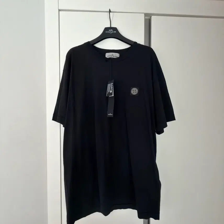 [BUNJANG] Stone Island Classic Logo T-Shirt Black XL / 스톤아일랜드 기존 반팔 검정 (XL)