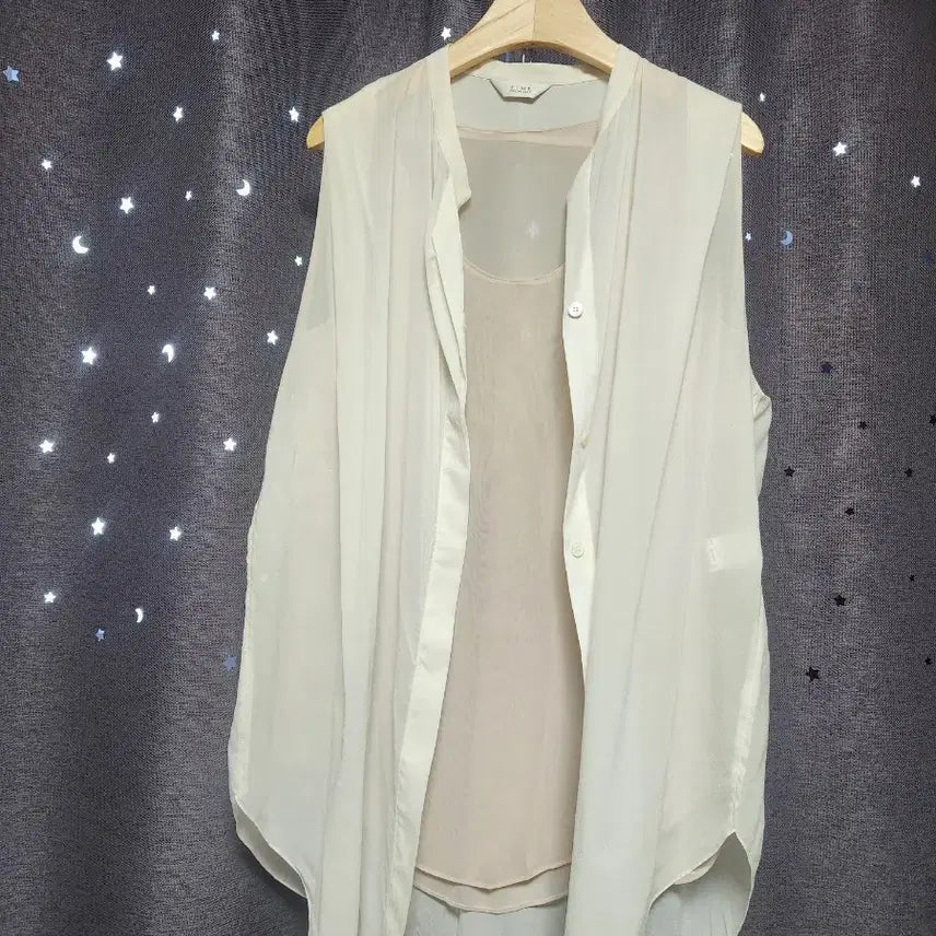 [BUNJANG] Hansome Time Sleeveless See-through Blouse Set / 미사용 // 한섬타임 민소매 시스루  블라우스 세트-55