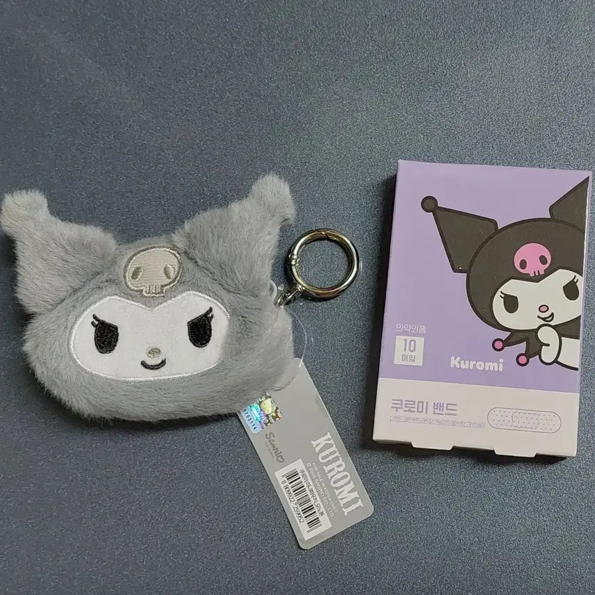 [BUNJANG] Sanrio Kuromi Monotone Mini Pouch & Band Set / 산리오 쿠로미 모노톤 미니 파우치, 밴드