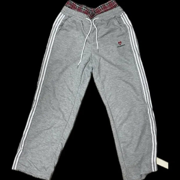 [BUNJANG] Gray Los Angeles Checkered Training Pants / 그레이 로스앤젤레스 체크 트레이닝 바지