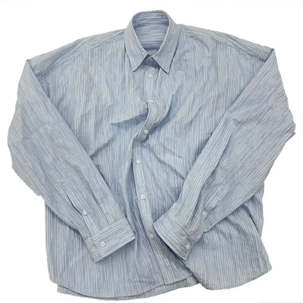 [BUNJANG] Nonolde Flexible String Tuckt Stripe Shirt / 논노드 플렉시블 스트링 턱트 스프라이프 셔츠