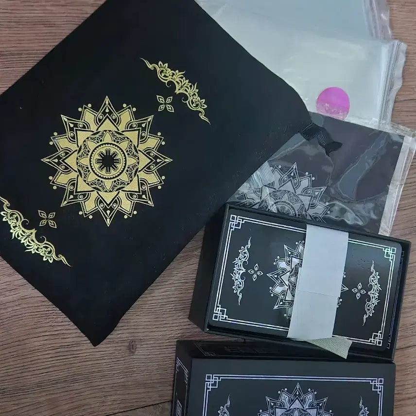 [BUNJANG] Korean Style Sam-ra-man-sang Tarot Cards (Black Mother of Pearl Inlay) / 한국풍 삼라만상 타로카드 흑자개