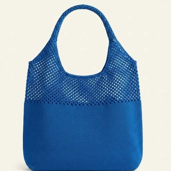 [BUNJANG] Knit Shoulder Bag - Blue / 니트 가방