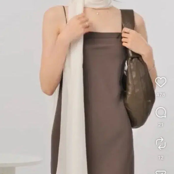 [BUNJANG] S.I.E Rene Back Tie Dress Taupe Brown S / 시에 르네 백타이 드레스 토프브라운 s