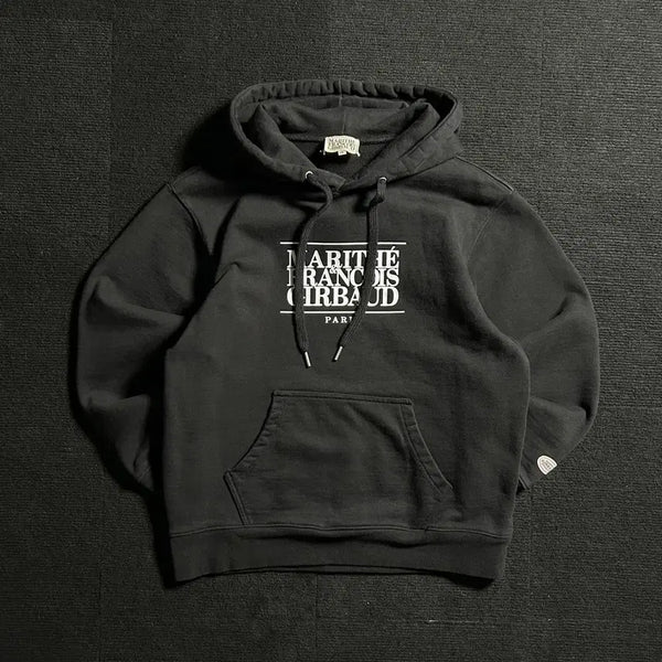 [BUNJANG] Marithe Francois Girbaud Classic Logo Hoodie Black S / 마리떼프랑소와저버 클래식 로고 블랙 후드티