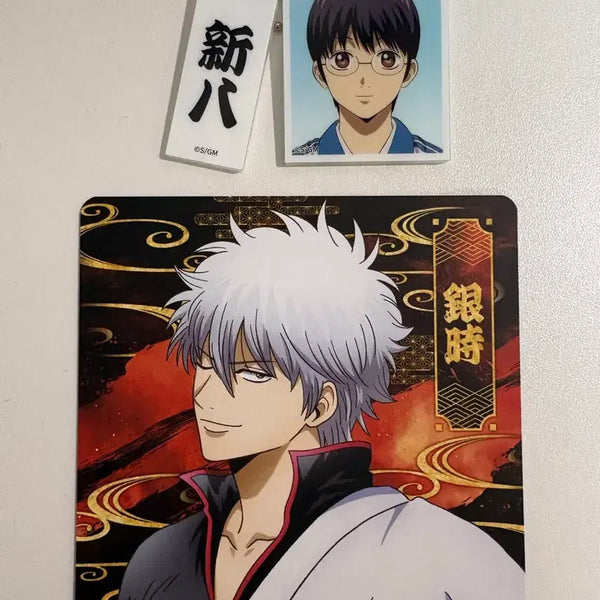 [BUNJANG] Gintama Yoshwara Popup Gintoki Coaster & Shinpachi Keychain Bundle Set / 은혼 요시와라 팝업 긴토키 코스터 + 신파치 키링 일괄