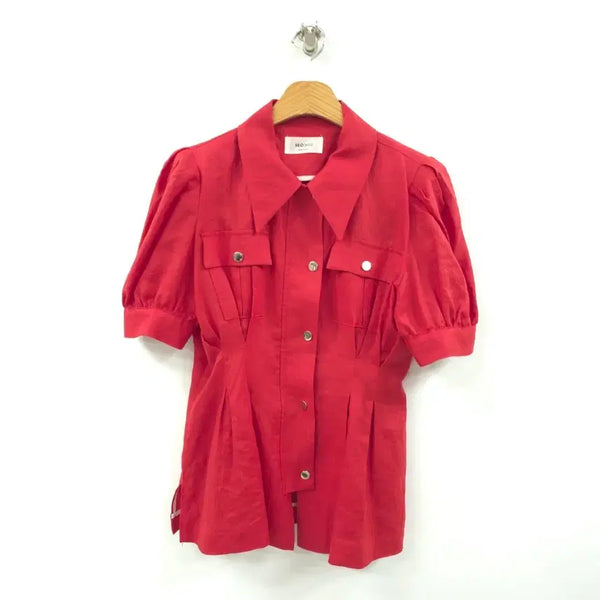 [BUNJANG] SEO Linen Jacket-Style Blouse / SEO) 에스이오 린넨 자켓형 블라우스 -F
