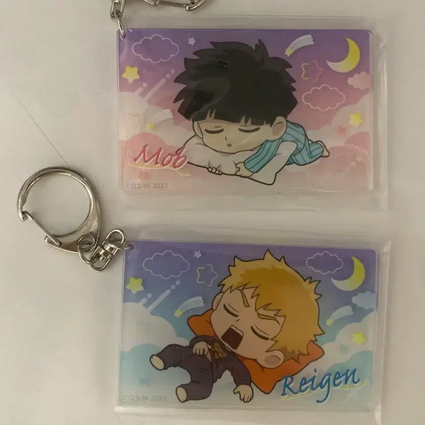 [BUNJANG] Mob Psycho 100 Mob & Reigen Pajamas Acrylic Keychain Set / 모브사이코100 몹싸 잠옷 아크릴 키링 모브 레이겐