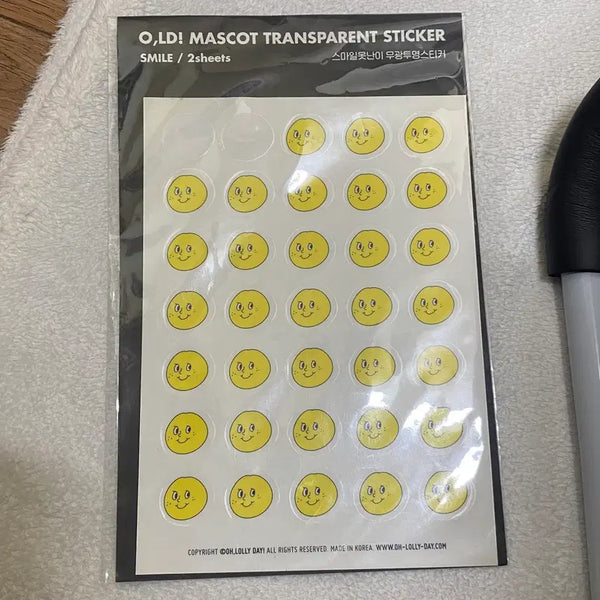 [BUNJANG] O,LD! Smile Matte Transparent Stickers / 오롤리데이 O,LD! 스마일 못난이 무광 투명 스티커
