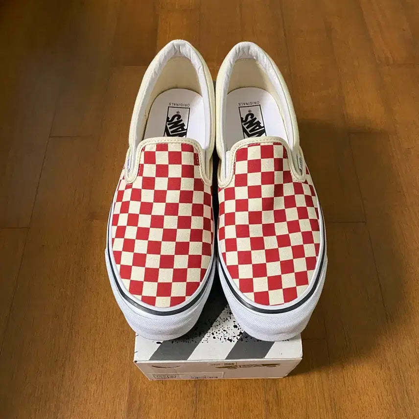 [BUNJANG] Vans Vault OG Classic Slip-On LX Checkerboard Racing Red / [280] 반스 볼트 OG 클래식 슬립온 LX 체커보드 레이싱 레드