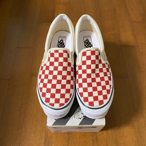 [BUNJANG] Vans Vault OG Classic Slip-On LX Checkerboard Racing Red / [280] 반스 볼트 OG 클래식 슬립온 LX 체커보드 레이싱 레드