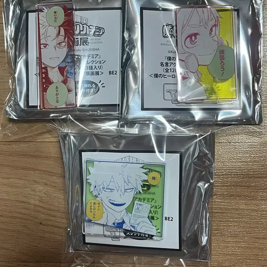 [BUNJANG] My Hero Academia Original Drawing Exhibition Quote Acrylic Badges (Set of 3) / 히로아카 원화전 명언아크릴뱃지 3종 일괄판매