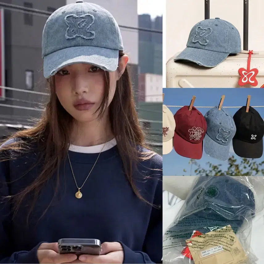 [BUNJANG] Samsonite Red Logo Appliqué Ball Cap / 쌤소나이트 레드 로고 아플리케 볼캡 새상품 모자