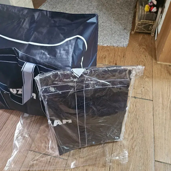 [BUNJANG] Charcoal Stripe Pattern Big Bag / 차콜 스트라이프 패턴 빅백