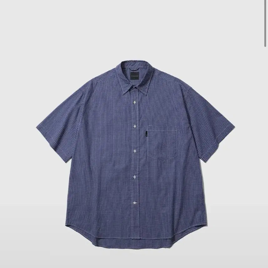 [BUNJANG] Moif Uniform Short Sleeve Shirt Blue Grid / Moif(모이프) - Uniform H/S Shirt / Blue Grid 26ss