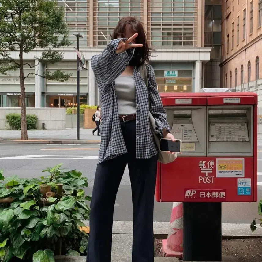 [BUNJANG] Slowand Made Summer Slim Bootcut Basic Slacks - Dark Navy (S) / 슬로우앤드 자체제작 made. 세미부츠컷 찰랑슬랙스 베이직S 썸머 다크네이비