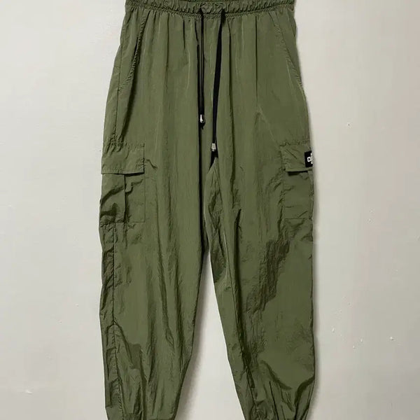 [BUNJANG] Nylon Cargo Banding Jogger Pants / 55-66 카키 나일론 카고 밴딩 조거팬츠 바지