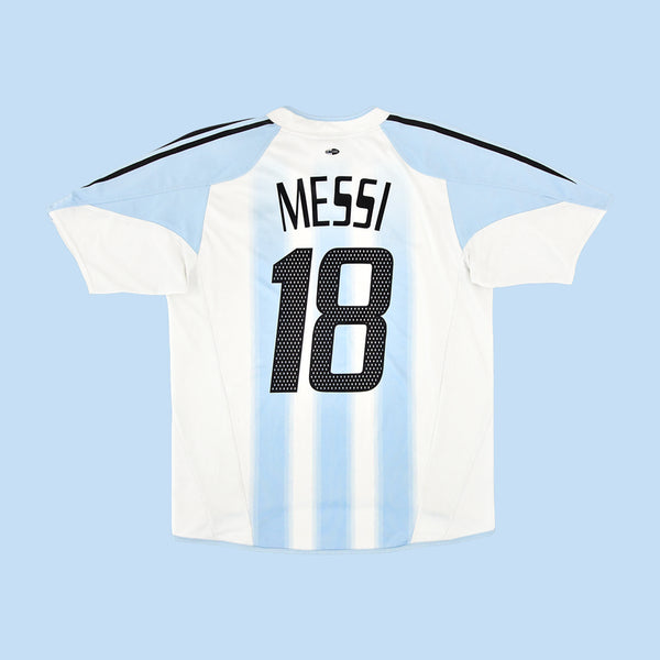 [BUNJANG] Adidas Argentina 2004-2006 Home Lionel Messi #18 Jersey (L) / 정품 아디다스 아르헨티나 유니폼 04 06 홈 리오넬 메시 18 해외 L
