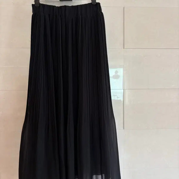 [BUNJANG] Chiffon Skirt Free Size / 블랙 검정 쉬폰 스커트 프리