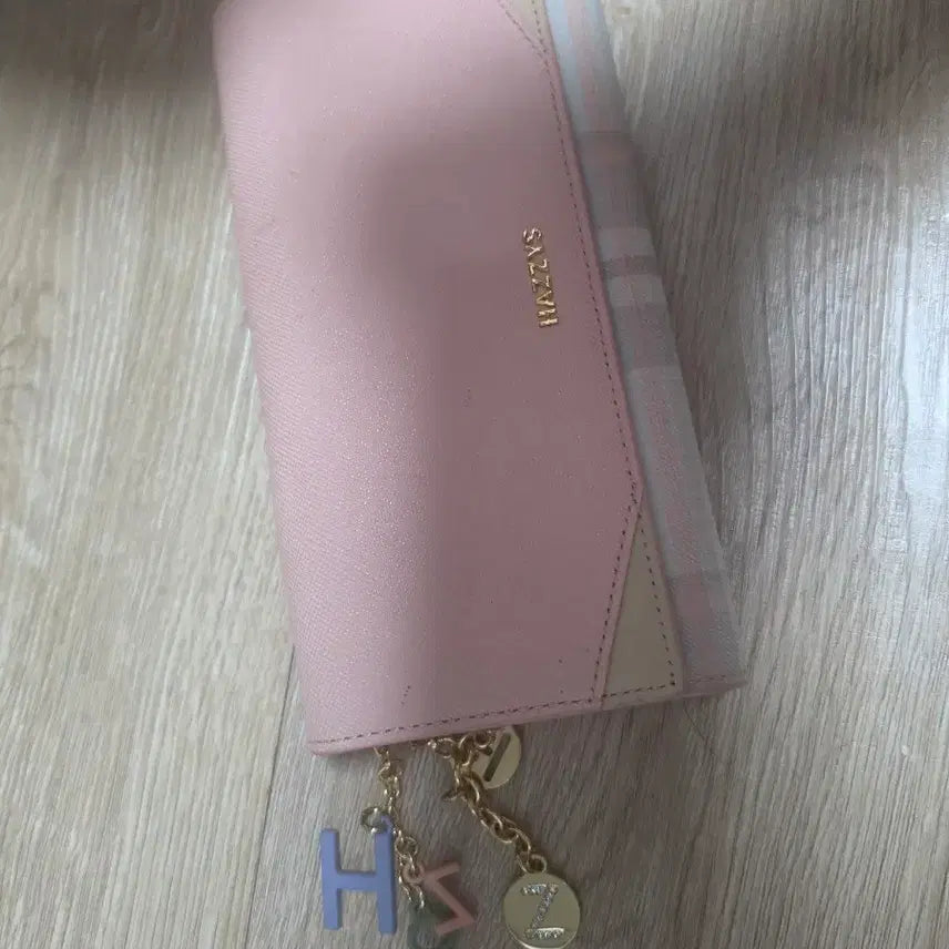 [BUNJANG] Hazzys Women's Pink Check Long Wallet / 헤지스 여성 핑크 체크 장지갑
