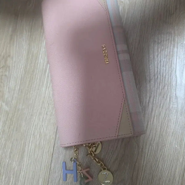[BUNJANG] Hazzys Women's Pink Check Long Wallet / 헤지스 여성 핑크 체크 장지갑