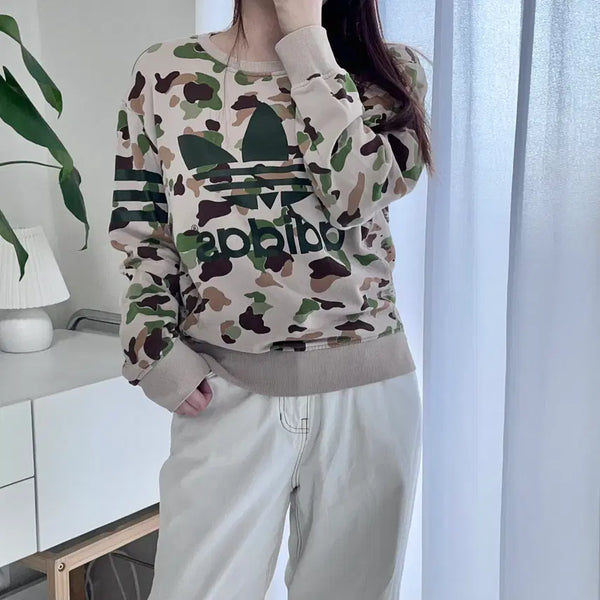 [BUNJANG] Adidas Beige Camo Sweatshirt M / 아디다스 베이지 카모 맨투맨  [ M ]