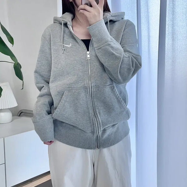 [BUNJANG] Nike Grey Swoosh Zip-Up Hoodie XL / 나이키 그레이 스우시 후집 [ XL ]