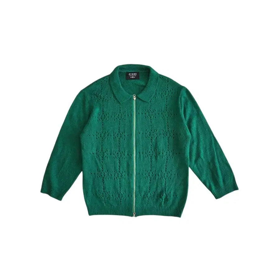 [BUNJANG] XTONZ Vintage Punching Knit Zip-Up / XTONZ 엑스톤즈 빈티지 펀칭 니트 집업
