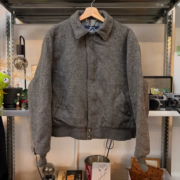 [BUNJANG] 80s-90s Woolrich Blue Check Lining Wool Bomber Jacket USA L XL / 80 ~ 90S 울리치 블루 체크 라이닝 울 봄버 USA L XL